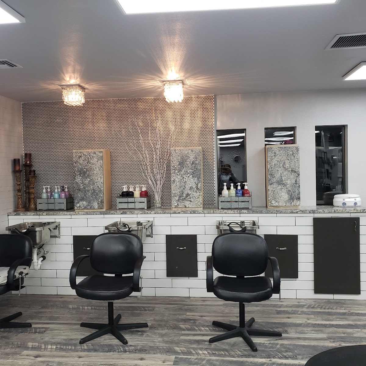 Inside Nouveau Spa and Salon, the styling and wash stations in West Yakima
